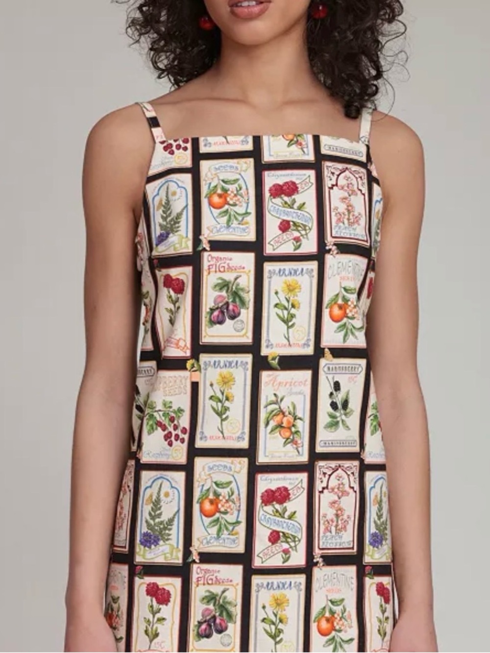 Avec Les Filles Botanical-Print Square-Neck Mini Dress in size 6 NWT - Picture 6 of 7